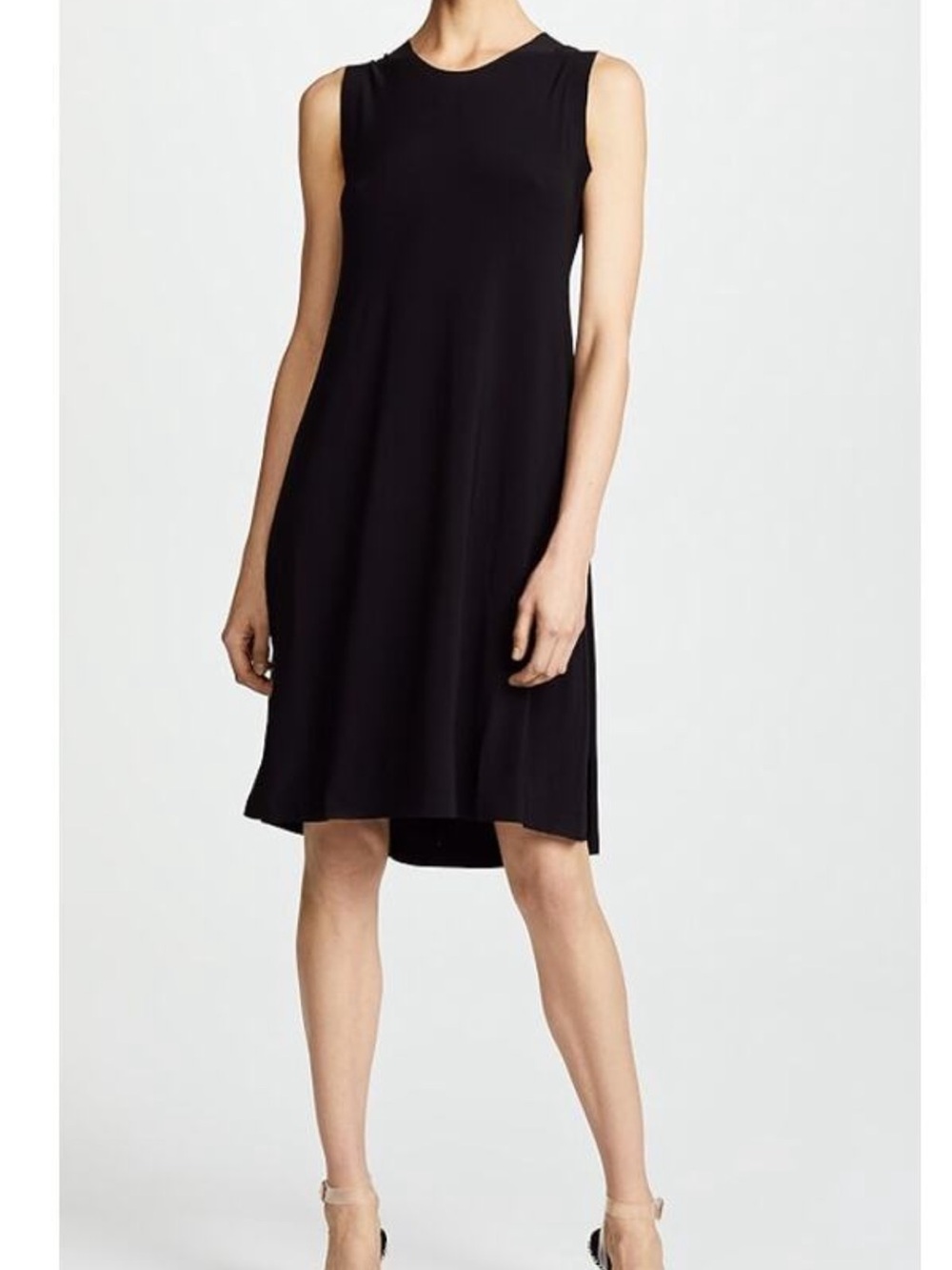 Vince Black Sleeveless Midi Shift Dress